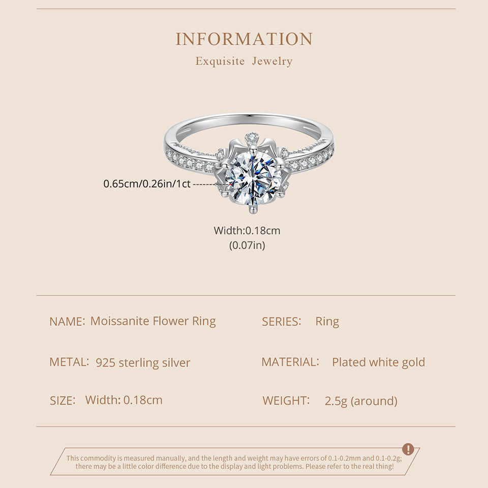 Floral Bud Moissanite Ring