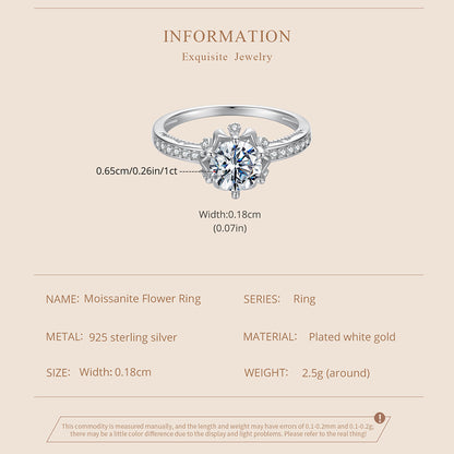 Floral Bud Moissanite Ring