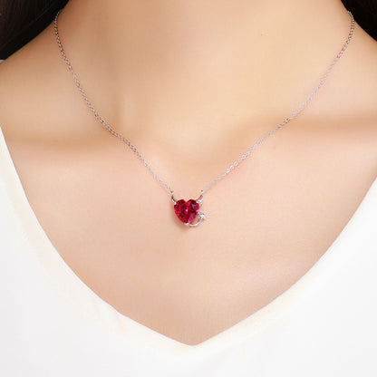 Ruby Evil Sterling Silver Necklace