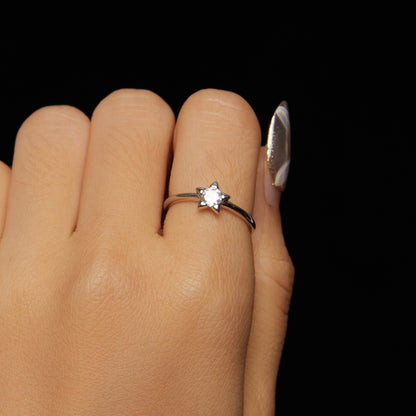 Star-Shaped Moissanite Ring