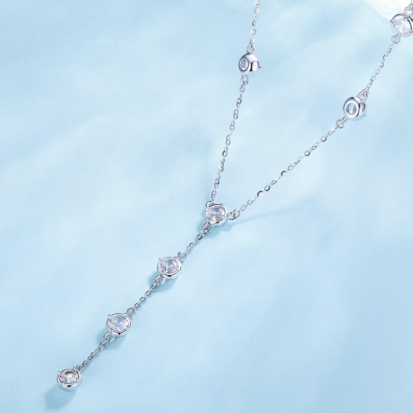 Glimmering Y-Drop Necklace