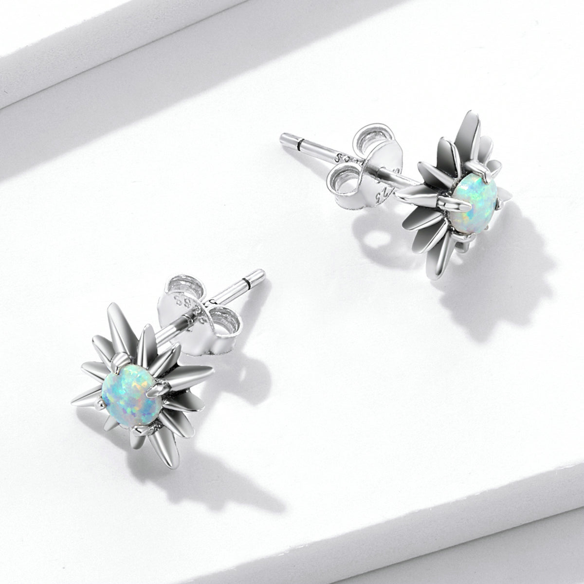 Opal Star Stud Earrings
