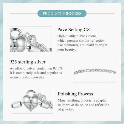 Heart Lock & Key Basic Bracelet