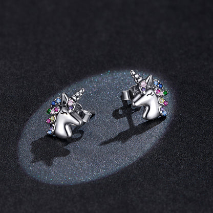 Geometric Pony Stud Earrings