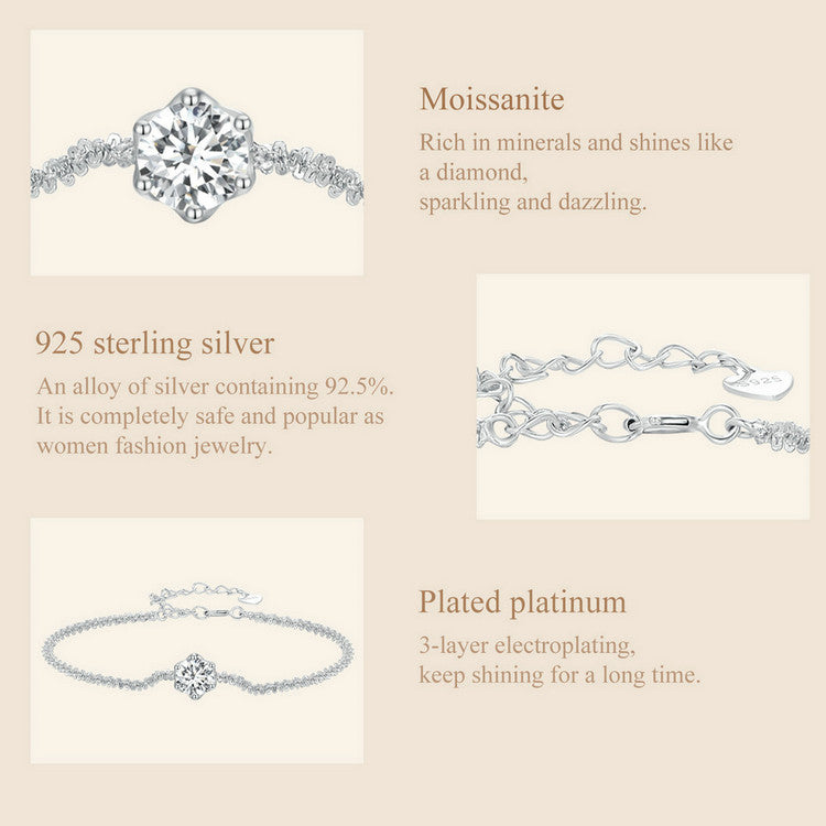 1ct Moissanite Bracelet
