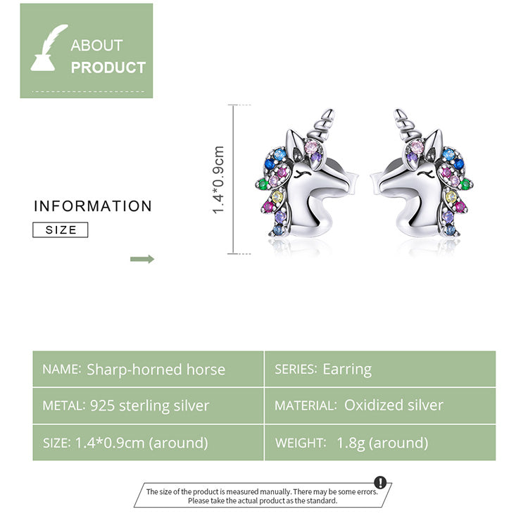 Geometric Pony Stud Earrings