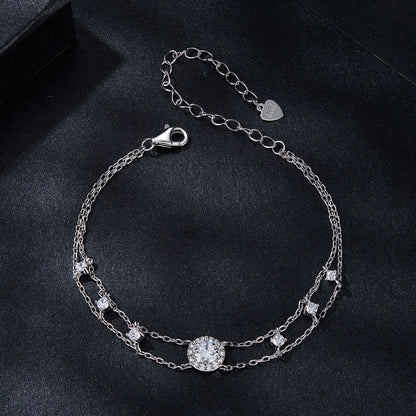 Shimmering Double-Layer Moissanite Bracelet