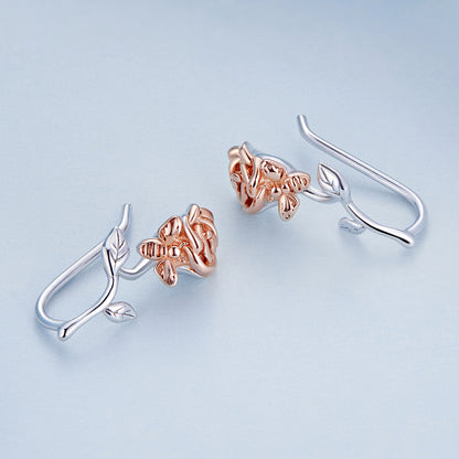 Rose Hoop Earrings