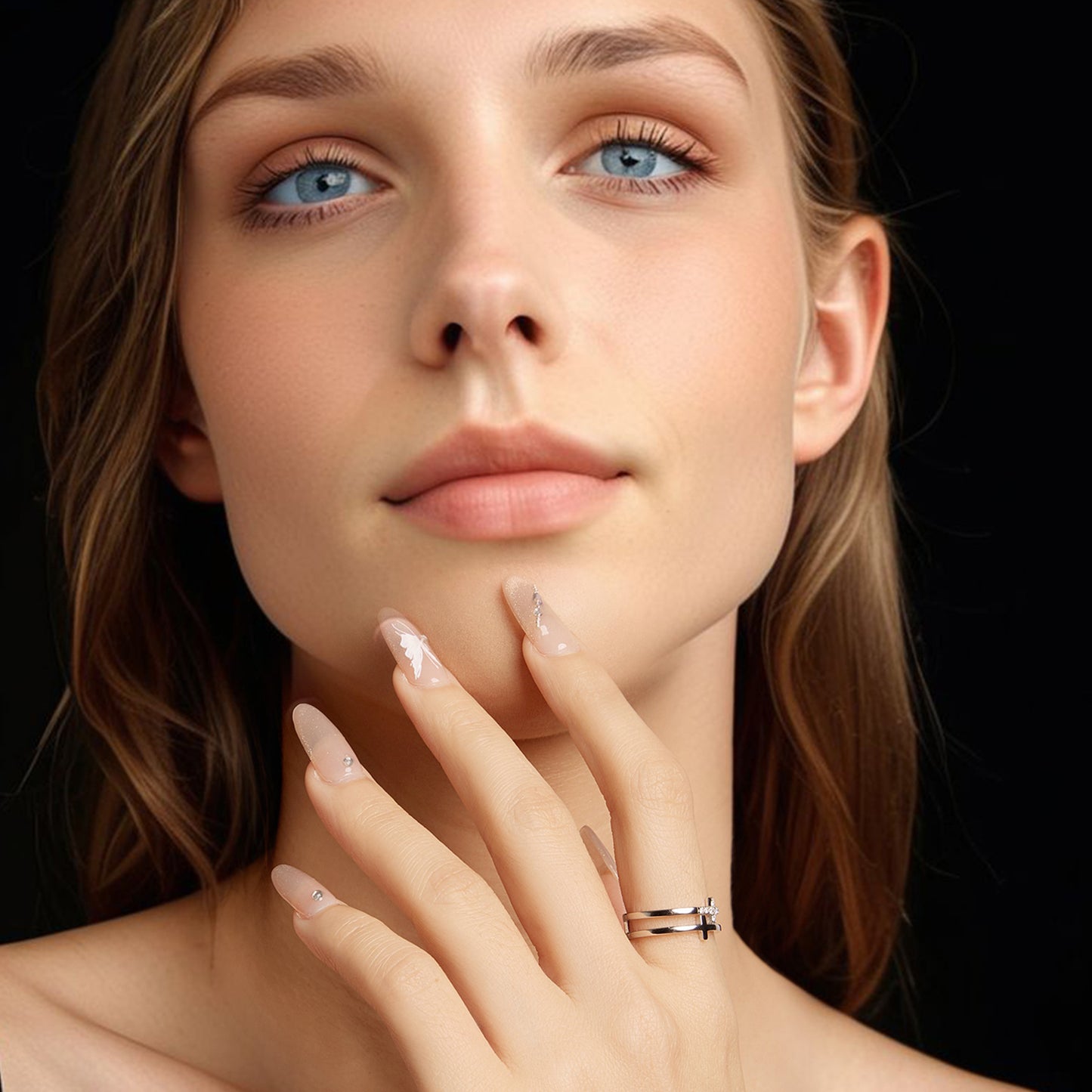 Double Cross Moissanite Ring