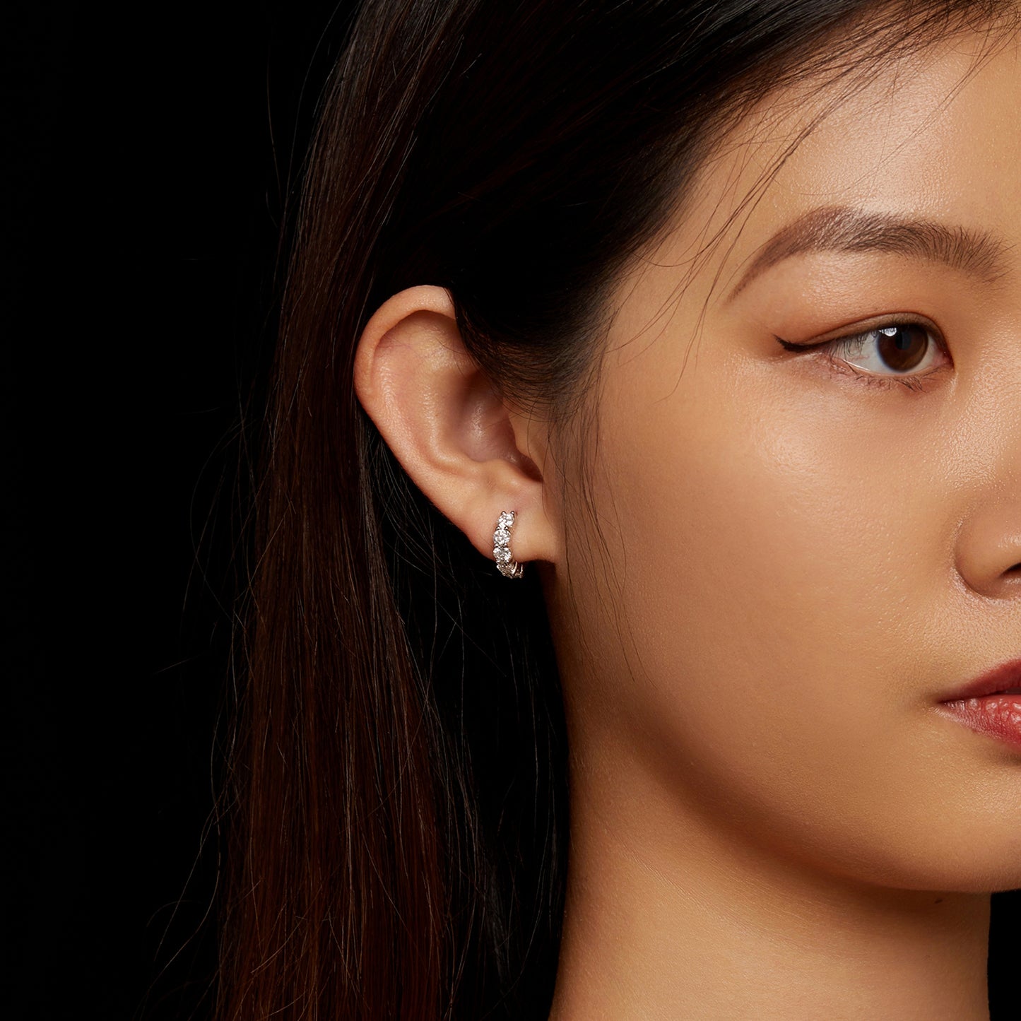 Half-Hoop Moissanite Ear Climbers