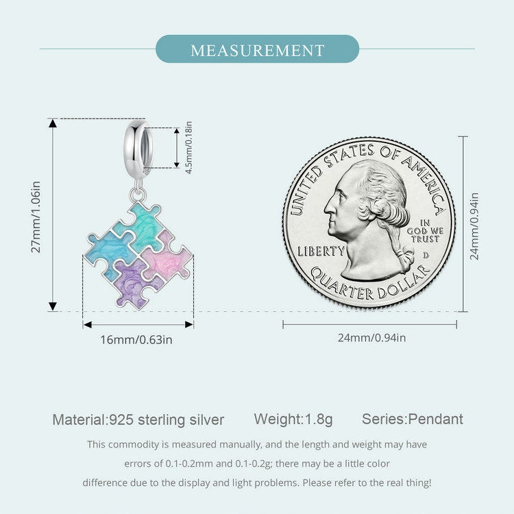 Jigsaw Puzzle Pendant Charm