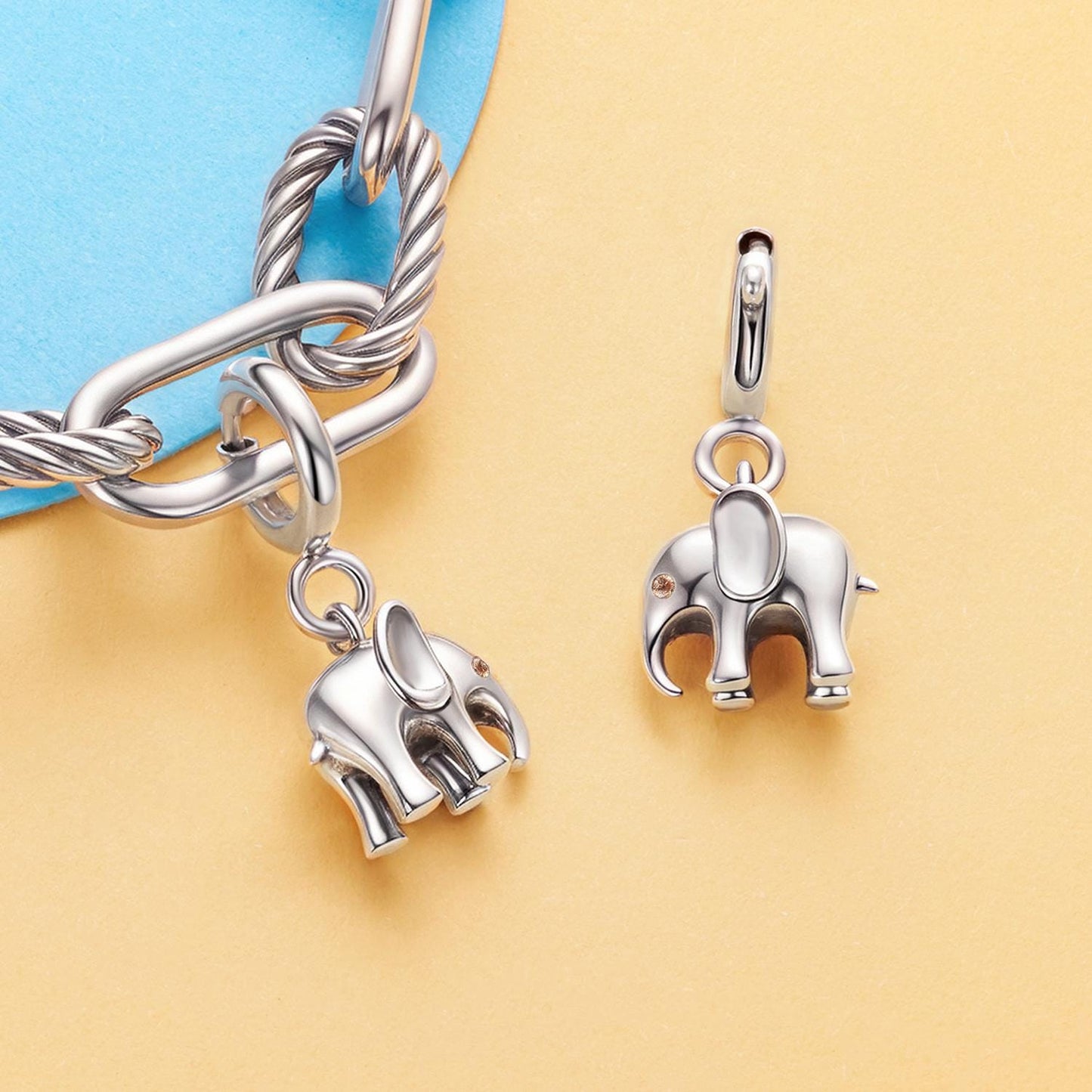 Elephant Locket Pendant Charm