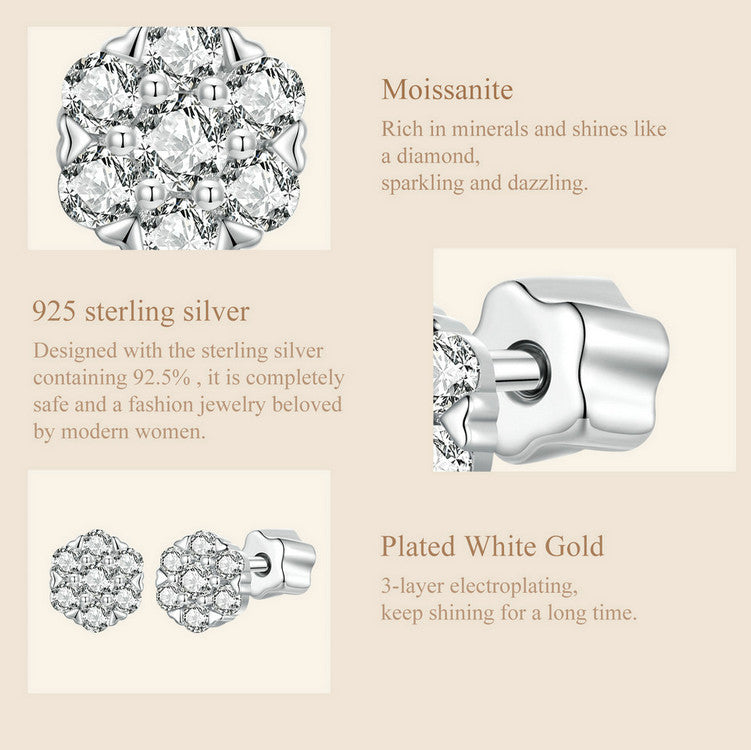 Floral Moissanite Studs