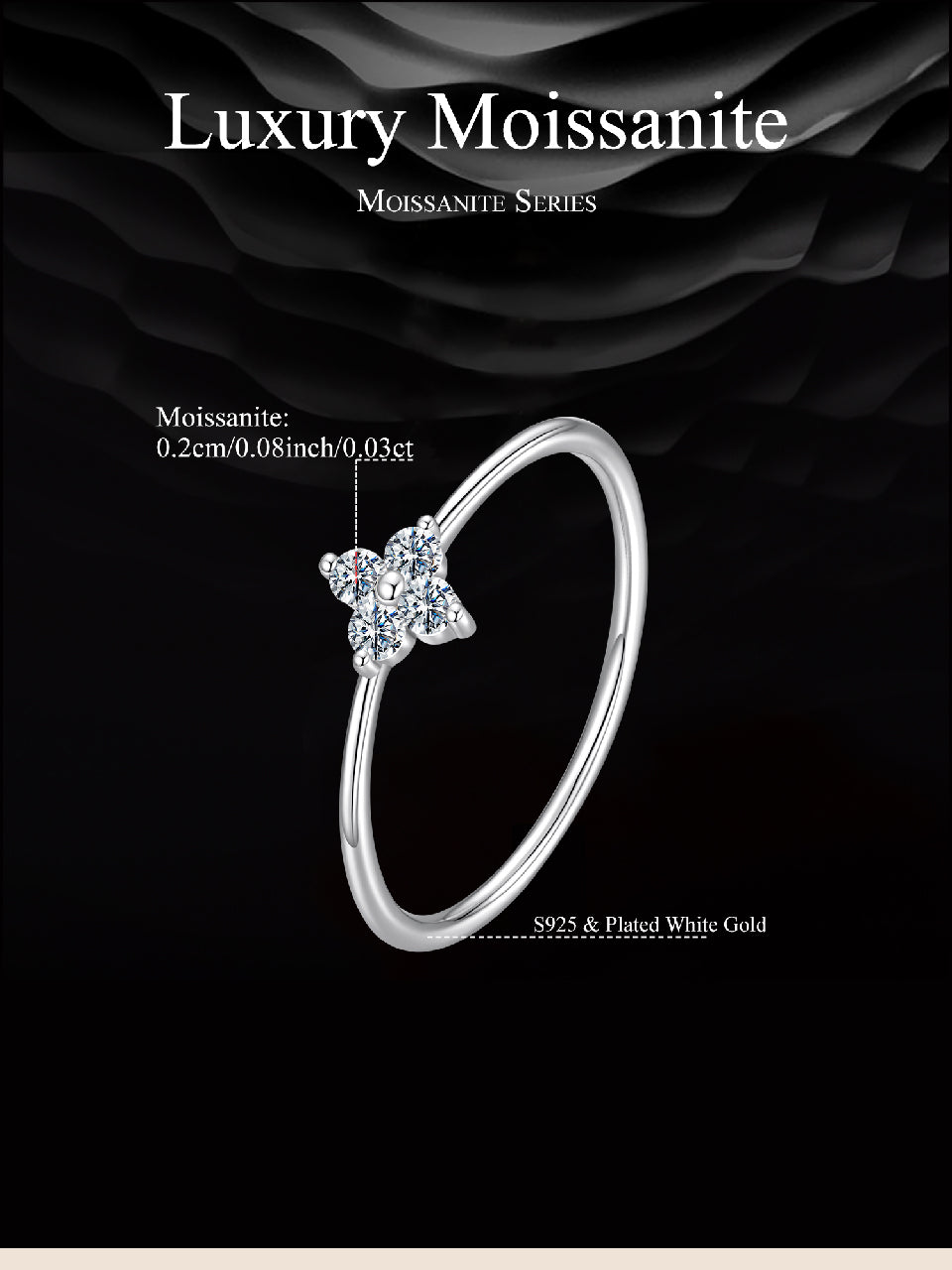 Lucky Clover Moissanite Ring
