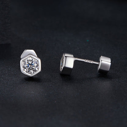 Hexagonal Classic Moissanite Studs