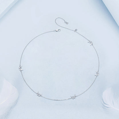 Petite Butterfly Collarbone Chain Necklace