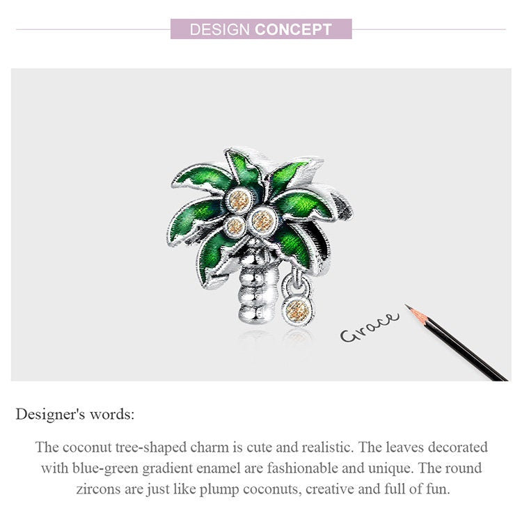 Summer Coconut Tree Charm