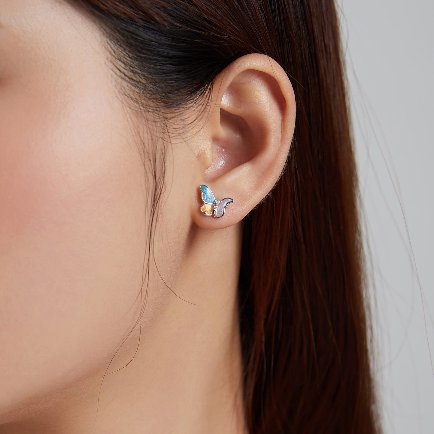 Tri-Color Butterfly Earrings