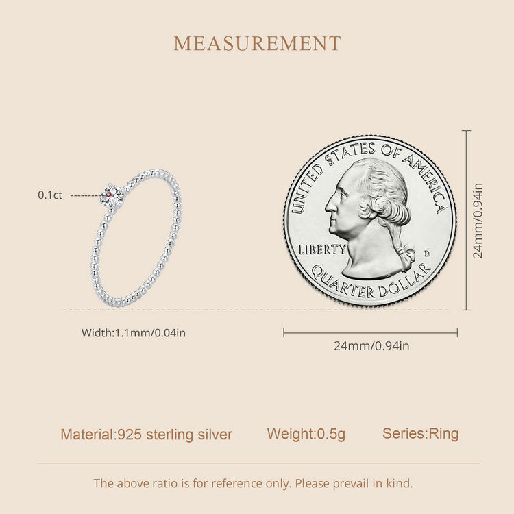 Stackable Beaded Moissanite Ring