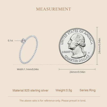 Stackable Beaded Moissanite Ring