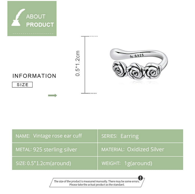 Vintage Rose Ear Cuff
