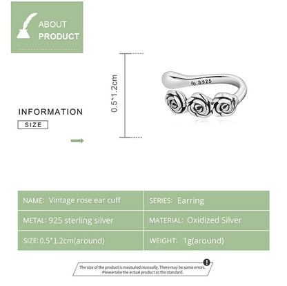 Vintage Rose Ear Cuff