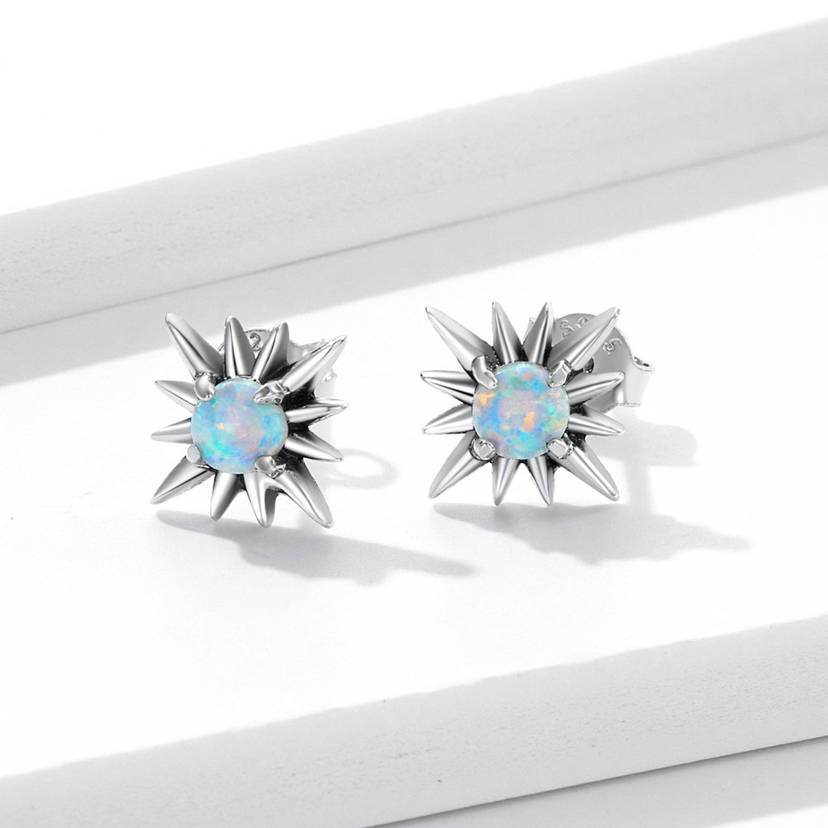 Opal Star Stud Earrings