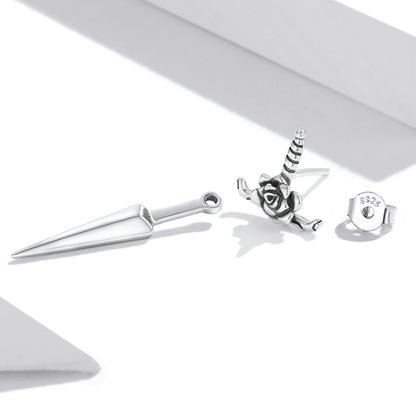 Rose Dagger Stud Earrings