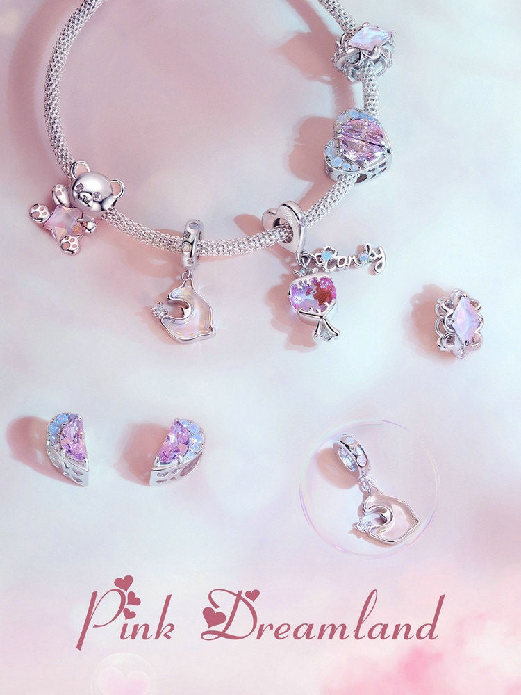Pink Star Bear Charm