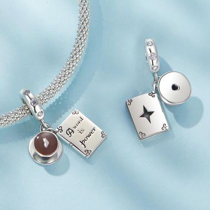 Coffee and Book Pendant Charm