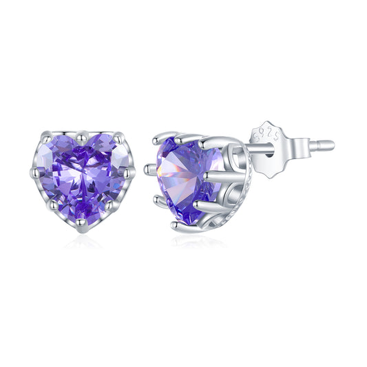 February Birthstone Stud Earrings