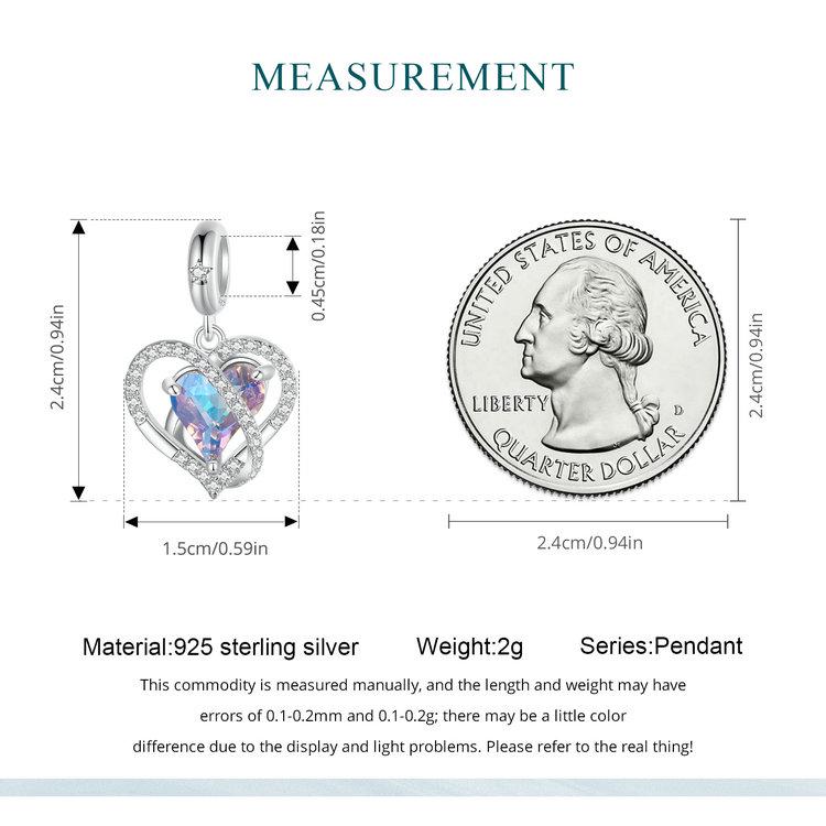 Interweaving Heart Pendant Charm