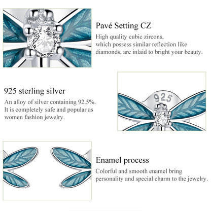 Compact Dragonfly Hoop Earrings