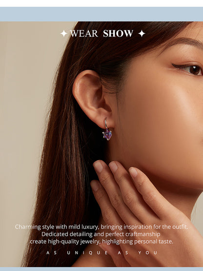 Iridescent Glass Spring Clip-On Earrings