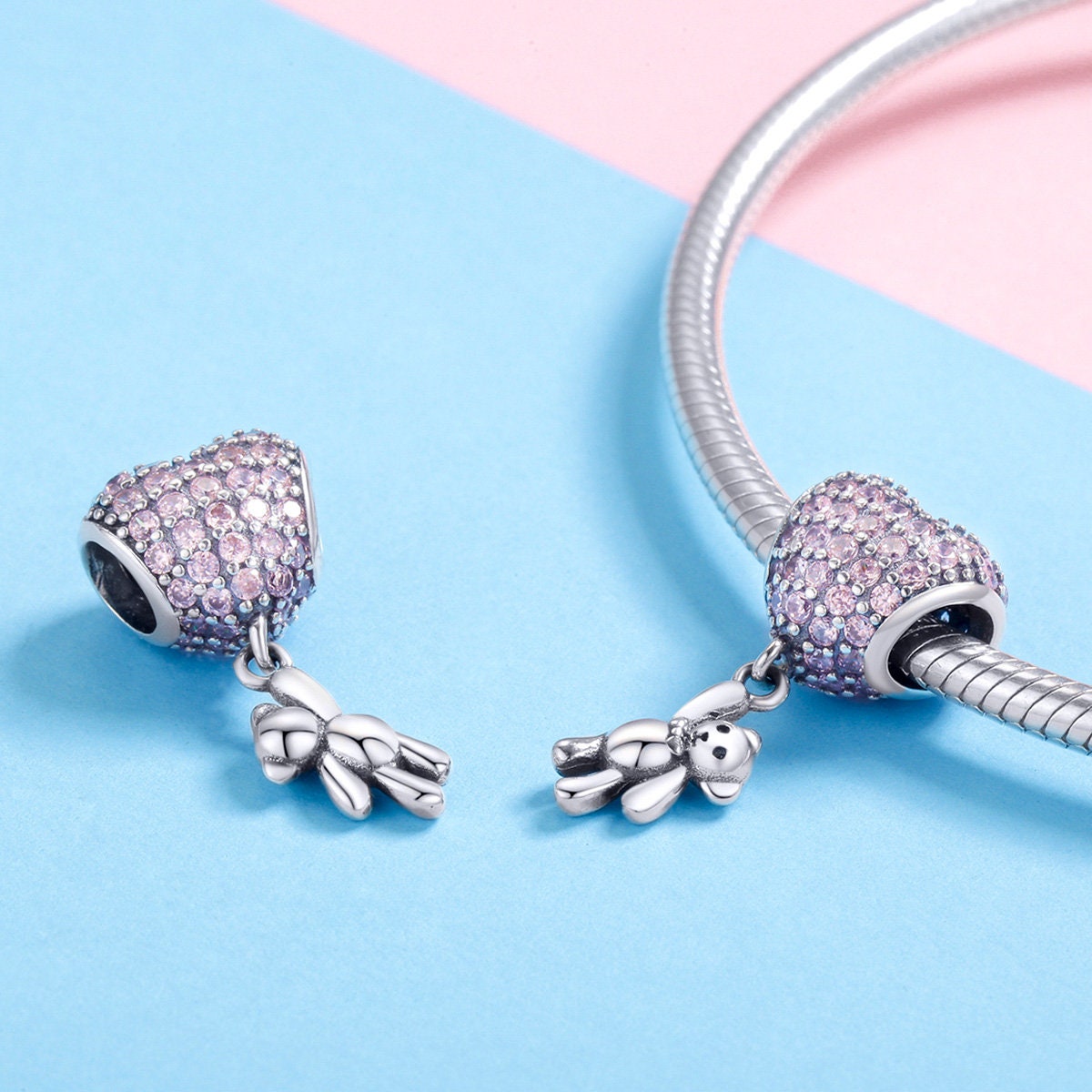 Cute little bear with balloons Charm