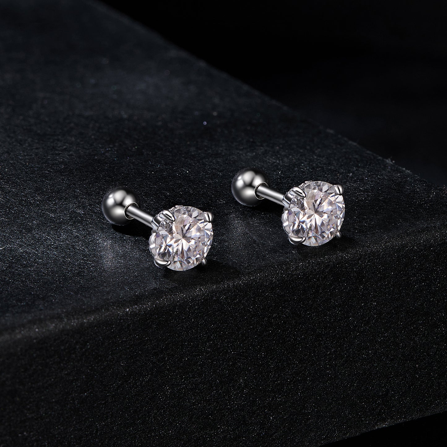 Patterned Spiral Ball Moissanite Studs