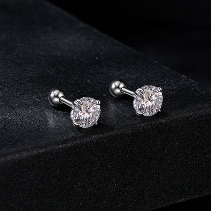 Patterned Spiral Ball Moissanite Studs