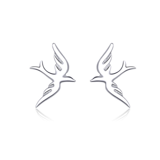 Spring Swallow Hoop Earrings