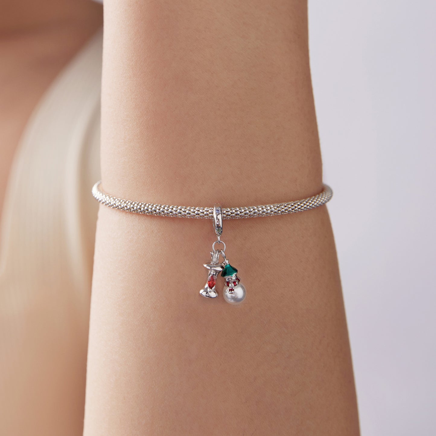Christmas Snowman Apple Pendant  Charm