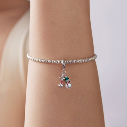 Christmas Snowman Apple Pendant  Charm