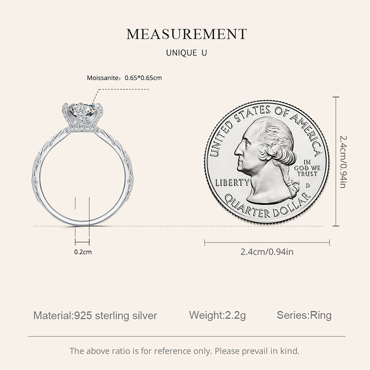 Crown Design Moissanite Ring