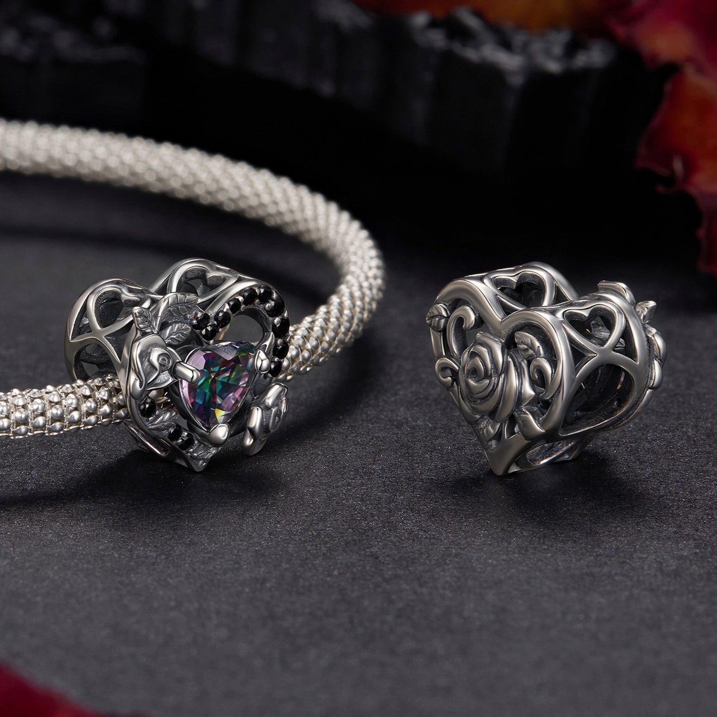 Midnight Rose Beads Charm, SCC3201
