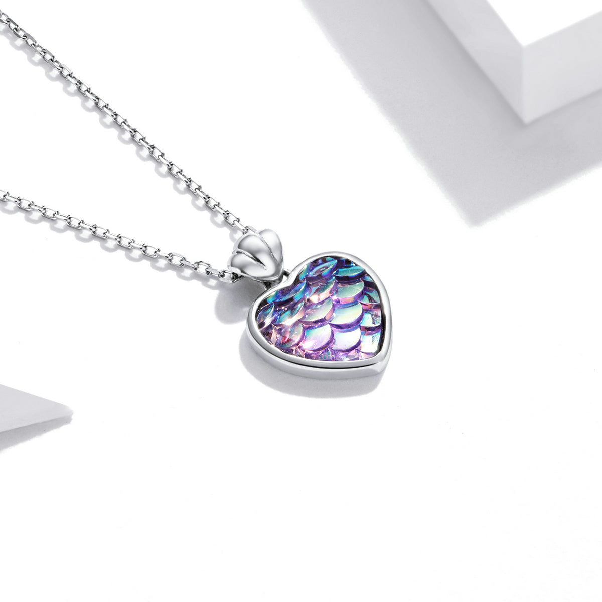 Scale Heart Pendant Necklace