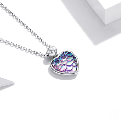 Scale Heart Pendant Necklace