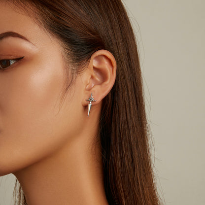Rose Dagger Stud Earrings