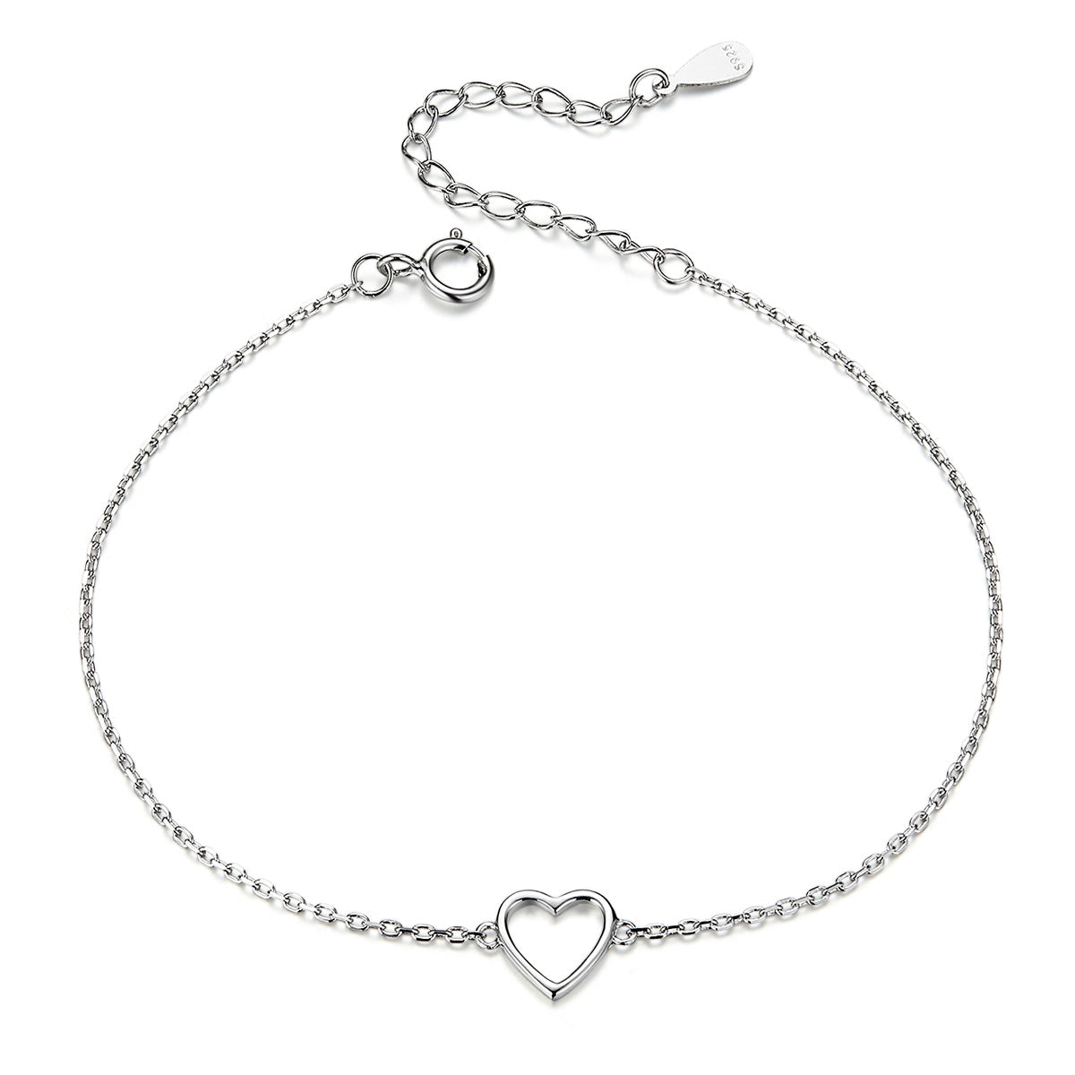 Openwork Heart Sterling Silver Bracelet