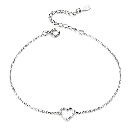 Openwork Heart Sterling Silver Bracelet