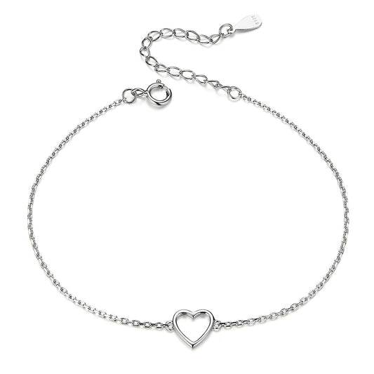 Openwork Heart Sterling Silver Bracelet