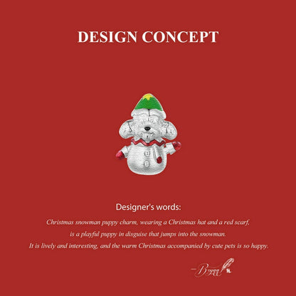Christmas Snowman Puppy Charm