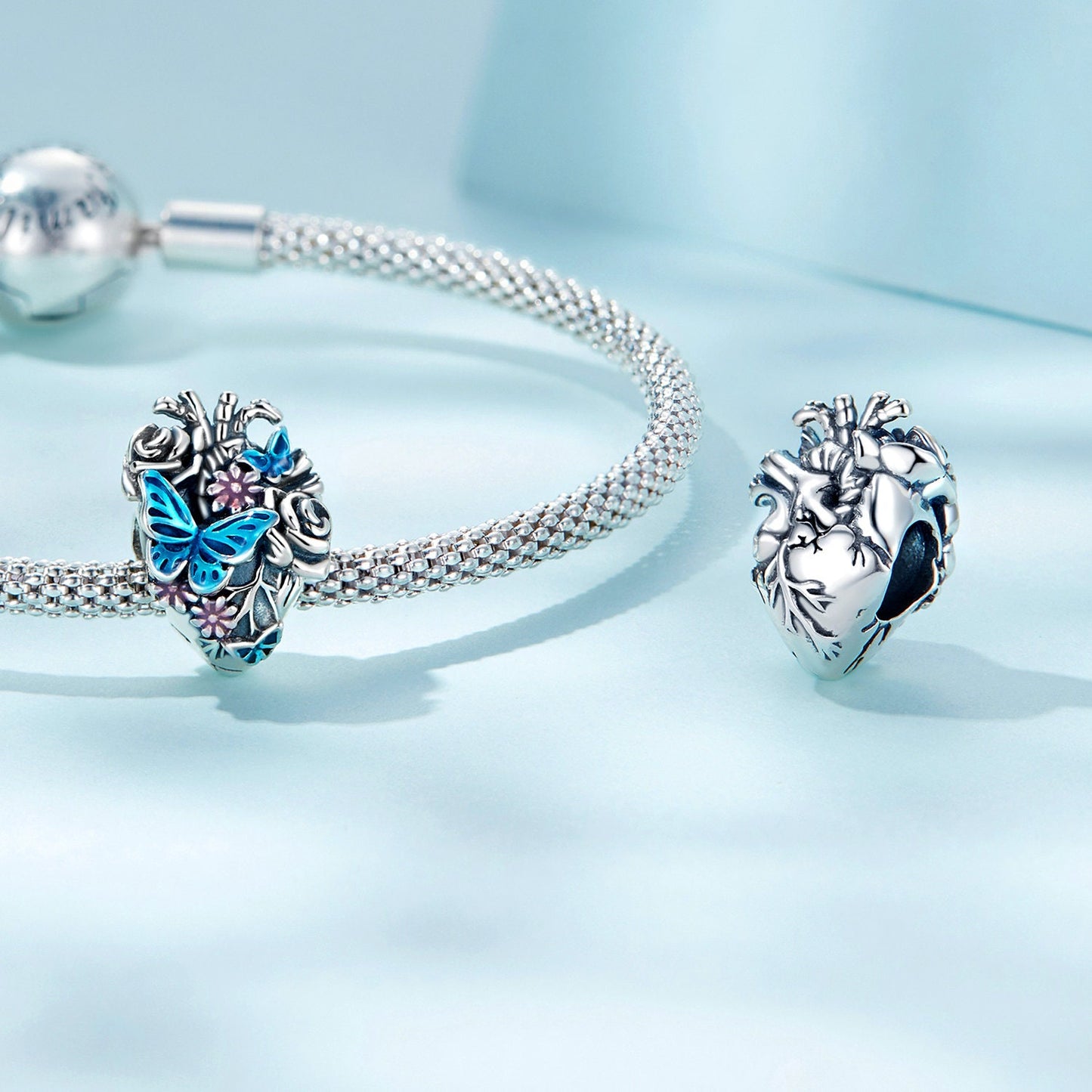 Heart & Butterfly Bead Charm
